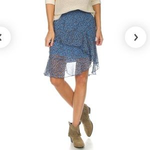 MUNTHE Miloue Ruffle Leopard Print Skirt, Size L